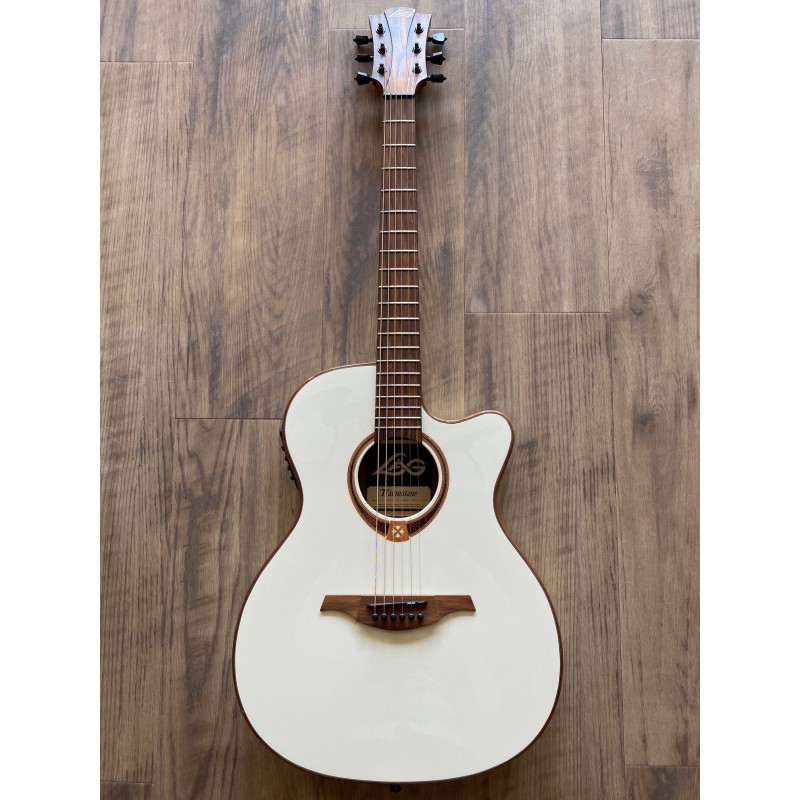 Lag Auditorium Slim Cutaway Electro Ivory