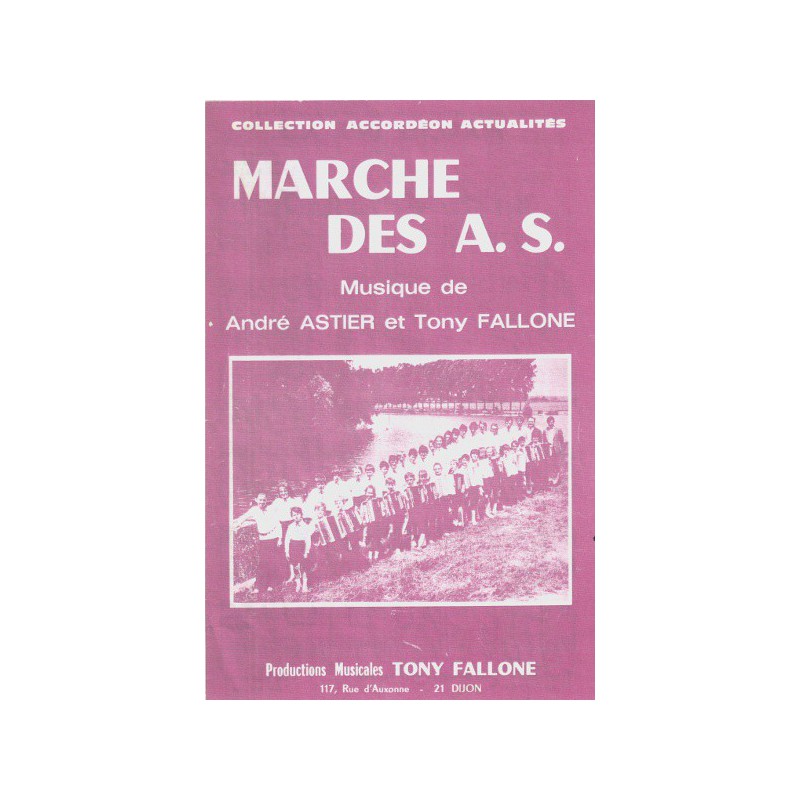 Edition Fallone Marche des As - A.ASTIER-T.FALLONE - Partition Accordéon